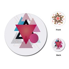 Geometric Line Patterns Playing Cards (round) by Mariart