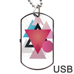 Geometric Line Patterns Dog Tag Usb Flash (one Side) by Mariart