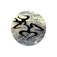 Black Love Browning Deer Camo Magnet 3  (Round)