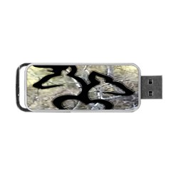 Black Love Browning Deer Camo Portable USB Flash (One Side)