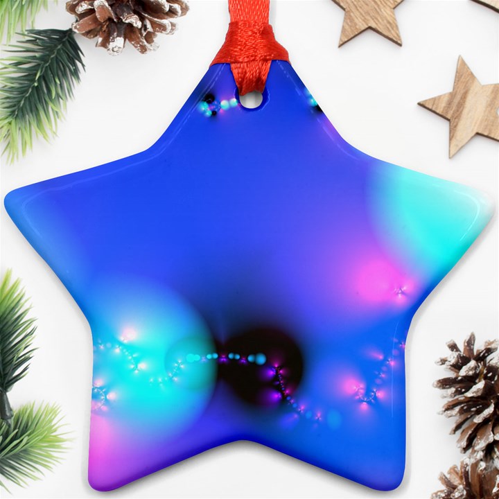 Love In Action, Pink, Purple, Blue Heartbeat Ornament (Star)