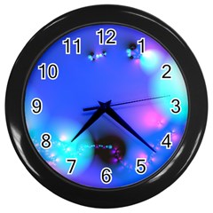 Love In Action, Pink, Purple, Blue Heartbeat Wall Clock (black) by DianeClancy