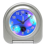 Love In Action, Pink, Purple, Blue Heartbeat Travel Alarm Clock Front