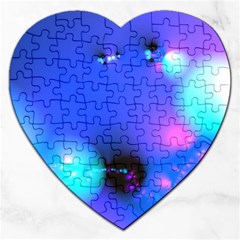 Love In Action, Pink, Purple, Blue Heartbeat Jigsaw Puzzle (heart)