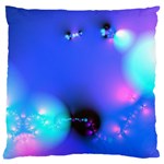 Love In Action, Pink, Purple, Blue Heartbeat Large Cushion Case (Two Sides) Front