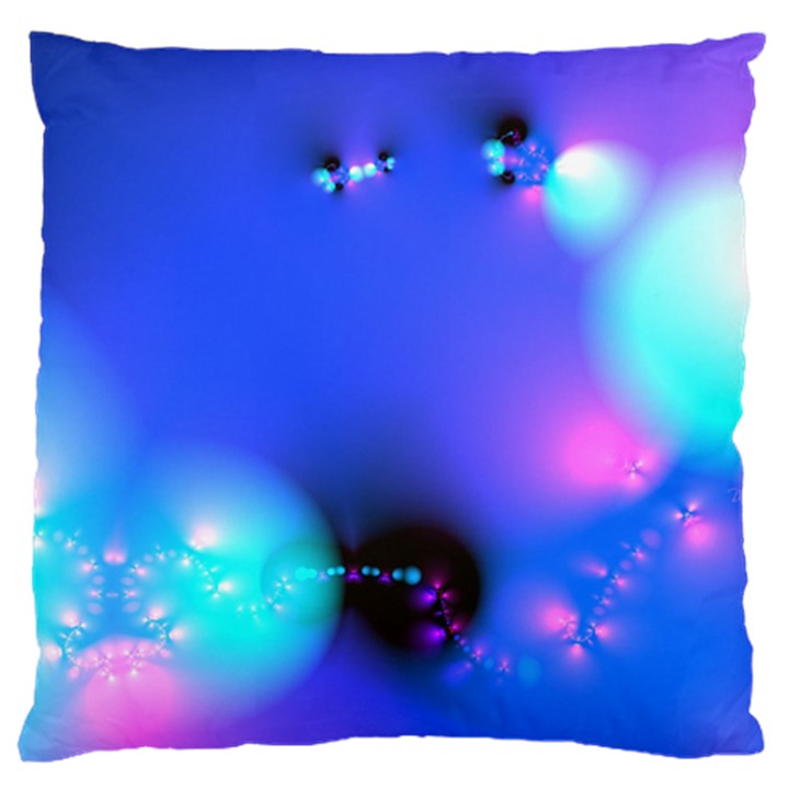 Love In Action, Pink, Purple, Blue Heartbeat Large Cushion Case (Two Sides)