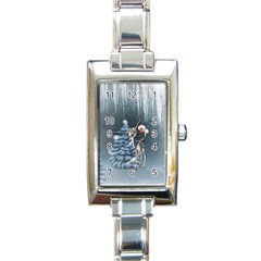 Christmas, Cute Giraffe With Bird Rectangle Italian Charm Watch by FantasyWorld7