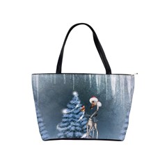 Christmas, Cute Giraffe With Bird Classic Shoulder Handbag by FantasyWorld7