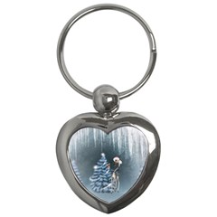 Christmas, Cute Giraffe With Bird Key Chains (heart)  by FantasyWorld7