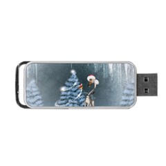 Christmas, Cute Giraffe With Bird Portable Usb Flash (one Side) by FantasyWorld7