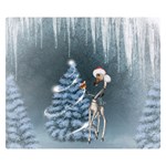 Christmas, Cute Giraffe With Bird Double Sided Flano Blanket (Small)  50 x40  Blanket Back