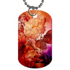 Flower Power, Colorful Floral Design Dog Tag (one Side) by FantasyWorld7