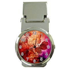 Flower Power, Colorful Floral Design Money Clip Watches by FantasyWorld7