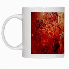 Flower Power, Colorful Floral Design White Mugs by FantasyWorld7