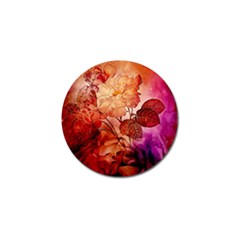 Flower Power, Colorful Floral Design Golf Ball Marker by FantasyWorld7