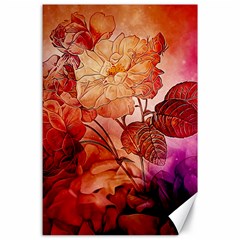 Flower Power, Colorful Floral Design Canvas 24  X 36  by FantasyWorld7