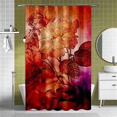 Flower Power, Colorful Floral Design Shower Curtain 48  X 72  (small)  by FantasyWorld7