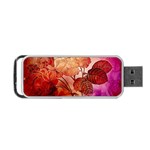 Flower Power, Colorful Floral Design Portable USB Flash (One Side) Front