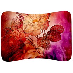 Flower Power, Colorful Floral Design Velour Seat Head Rest Cushion by FantasyWorld7