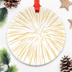 Yellow Firework Transparent Ornament (round)