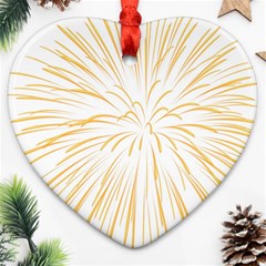 Yellow Firework Transparent Ornament (heart) by Mariart