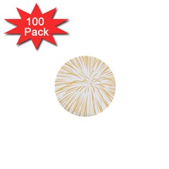 Yellow Firework Transparent 1  Mini Buttons (100 Pack)  by Mariart