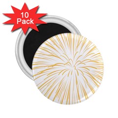 Yellow Firework Transparent 2 25  Magnets (10 Pack)  by Mariart