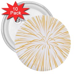 Yellow Firework Transparent 3  Buttons (10 Pack)  by Mariart