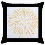 Yellow Firework Transparent Throw Pillow Case (Black) Front