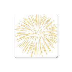 Yellow Firework Transparent Square Magnet by Mariart