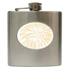 Yellow Firework Transparent Hip Flask (6 Oz) by Mariart