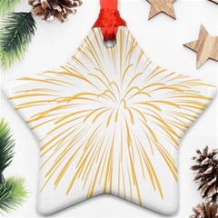 Yellow Firework Transparent Star Ornament (two Sides) by Mariart