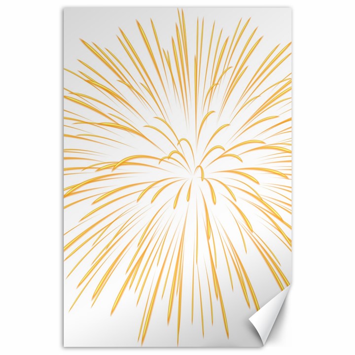 Yellow Firework Transparent Canvas 24  x 36 