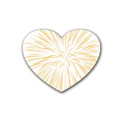 Yellow Firework Transparent Heart Coaster (4 Pack)  by Mariart