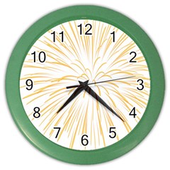 Yellow Firework Transparent Color Wall Clock by Mariart