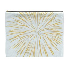 Yellow Firework Transparent Cosmetic Bag (xl) by Mariart