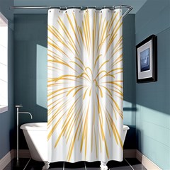 Yellow Firework Transparent Shower Curtain 36  X 72  (stall)  by Mariart