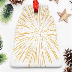 Yellow Firework Transparent Ornament (bell) by Mariart