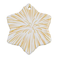 Yellow Firework Transparent Snowflake Ornament (two Sides)