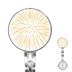 Yellow Firework Transparent Stainless Steel Nurses Watch by Mariart