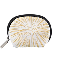 Yellow Firework Transparent Accessory Pouch (small) by Mariart