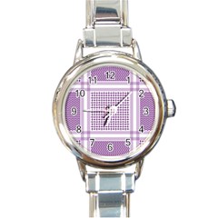 Purple Geometric Headdress Round Italian Charm Watch by Mariart