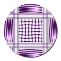 Purple Geometric Headdress Round Mousepads by Mariart