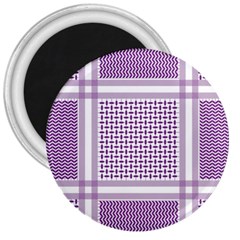 Purple Geometric Headdress 3  Magnets by Mariart