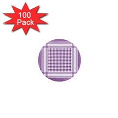 Purple Geometric Headdress 1  Mini Buttons (100 Pack)  by Mariart