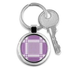 Purple Geometric Headdress Key Chains (round)  by Mariart