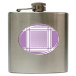 Purple Geometric Headdress Hip Flask (6 oz) Front