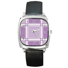 Purple Geometric Headdress Square Metal Watch by Mariart