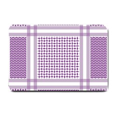 Purple Geometric Headdress Small Doormat  by Mariart