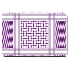 Purple Geometric Headdress Large Doormat  by Mariart